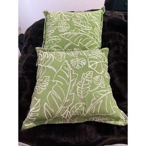Decorative Green Pillow Allen + Roth leaves leaf x 2